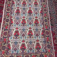 دوتخته قالیچه گلدونی  ورامین با گلهای ابریشم