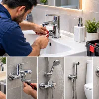 نصب و تعمیر کلیه شیرآلات سرویس‌های بهداشتی