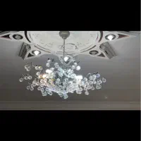 لوستر کریستال ۱۲ شاخه بزرگ و کوچک ۳ عدد|لوستر و چراغ آویز|رشت, چله خانه|دیوار