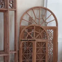 درب پنجره چوبی سنتی قدیمی مسجدی پارتیشن لمسه کوبی