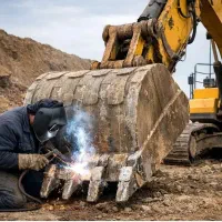 آهنگری و جوشکاری بیل مکانیکی و کفی تریلی