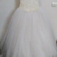 لباس عروس تور دار دکلته بندی ژپون دار لباس مجلسی