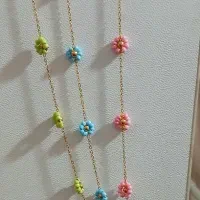 زنجیراستیل رنگ ثابت با گلهایه منجقی