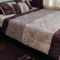 ست اتاق خواب روتختی و گلیم فرش و پرده