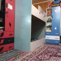 تخت خواب دو طبقه چوبی|تخت و سرویس خواب|ملایر, |دیوار