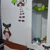 سرویس تخت کودک و نوجوان شامل تخت،ویترین و کمد لباس|تخت و سرویس خواب|زنجان, |دیوار