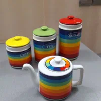 ست پاسماوری و قوری رنگی. آکبند.