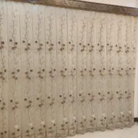 ۲ عدد پرده حریر ترک با آستر و کتیبه