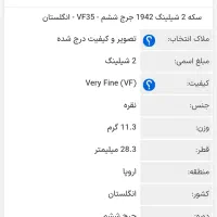 ۲ شیلینگ جرج ششم 1942|کلکسیون سکه، تمبر، اسکناس|سبزوار, پاسداران|دیوار