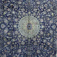 فرش دستبافت تک ۶متری سرمه‌ای مشهد|فرش|شهریار, شهریار|دیوار