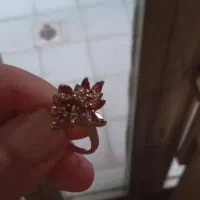 انگشترجواهریاقوت قدیمی باالماس وپایه طلا