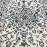 فرش دستباف(بساک ) نایین سه تخته ۴ متری کرک ابریشم|فرش|مشکیندشت, |دیوار