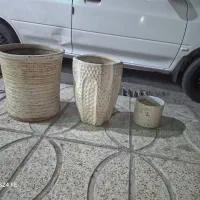 سه عدد گلدان سفالی نصف قیمت