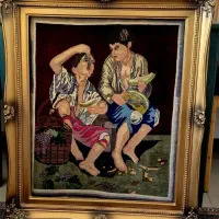 تابلو نفیس فرش دست باف طبیعی قدیمی|تابلو فرش|تهران, قبا|دیوار