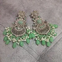 سرویس جواهر هندی سبز نقره‌ای|جواهرات|بندرعباس, |دیوار