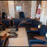 میز مدیریت 05 صندلی جک/ نیم ست مبل اداری/ کتابخانه|دفتر کار|کرمانشاه, |دیوار