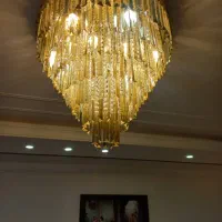 لوستر کریستالی در حد نو نو ۷ طبقه|لوستر و چراغ آویز|گلپایگان, |دیوار