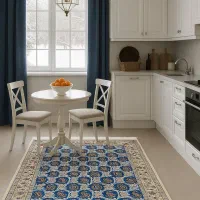 فرش دستباف (بساک ) نایین بته جقا گل ابریشم