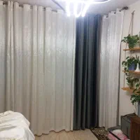 پرده پذیرایی ۹ متر ی سفید پرده توسی هم ۲مترو نیم