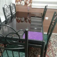 میزنهارخوری فلزی همراه ۶صندلی|میز و صندلی غذاخوری|مشهد, کوشش|دیوار