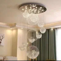 لوستر الماس. کریستالی بلند دوبلکسی کره. AC light|لوستر و چراغ آویز|تهران, سنگلج (شاپور)|دیوار