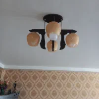 یه جفت لوستر چوبی چهار شاخه|لوستر و چراغ آویز|صدرا-فارس, فاز ۱|دیوار