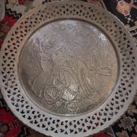 سینی مسی قدیمی به قلم استاد قادری