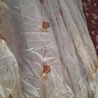 پرده با طرح زیبا و رو میزی