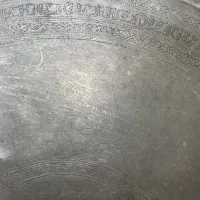 سینی مجمع مسی قلم کاری قاجاری