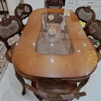 سرویس مبل و ناهارخوری ۶ نفره آنتیک یونانی|میز و صندلی غذاخوری|اسلام‌شهر, مطهری|دیوار