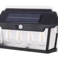 چراغ لامپ دیواری خورشیدی با پنل سولار قوی سنسوردار