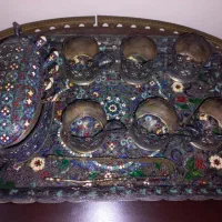 سینی مینا کاری. نقره.  قاجاری|کلکسیون اشیاء عتیقه|تهران, زعفرانیه|دیوار