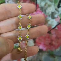 دستبند بابونه استیل،رنگ ثابت ضدحساسیت آنلاین حضوری