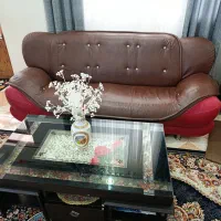 مبلمان چرم 7 نفره|مبلمان خانگی و میز عسلی|کومله, |دیوار