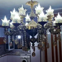 لوستر 8 شاخه 16 لاله همراه با لامپ