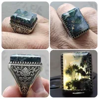 انگشتر شجربا سنگ معدنی -رکاب نقره روس(نقره نیست)