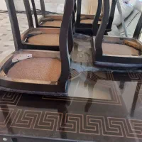 میز و صندلی غذاخوری ۶ نفره ،میز سالم،صفحه شیشه ای