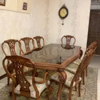 مبلمان استیل شش نفره به همراه میزناهارخوری هشت نفر|مبلمان خانگی و میز عسلی|تهران, عباس‌آباد|دیوار