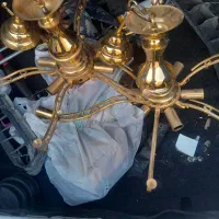 دو عدد لوستر برنجی  طلایی