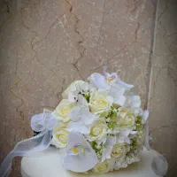 دسته گل عروس مصنوعی رز و ارکیده