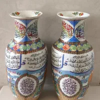 یک جفت گلدان چهار قل مرغی کاملا سالم و کلکسیونی