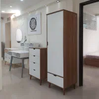 کمد لباس تک درب گردویی سفید تحویل روز