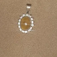 آویز نقره با سنگ عقیق