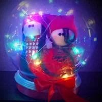 گل جاویدان و عروسک های چراغ دار ولنتاین