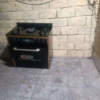 گاز صفحه شیشه ای مشکی طلایی