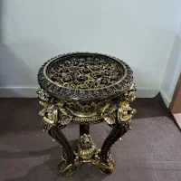 میز تلفن تمام پلی‌استر  رنگ قهوه‌ای طلایی