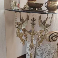 میز فرشته برنز و سماور طلایی گازی|کلکسیون اشیاء عتیقه|قم, پردیسان|دیوار