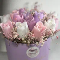 شمع گل سطل فلزی