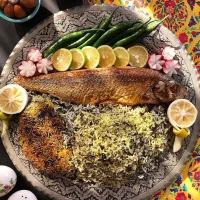 غذای خانگی(شوید پلو با ماهی)