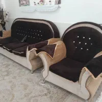 مبل ۷ نفره روکش مخمل و میز تلوزیون|مبلمان خانگی و میز عسلی|شیراز, ریاستی|دیوار
